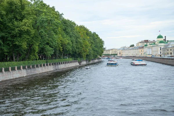 View Fontanka River Panteleimonovsky Bridge City Petersburg Russia — Stock Photo, Image