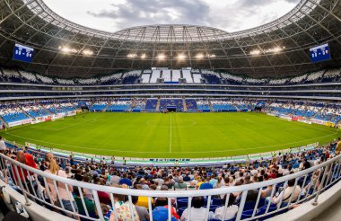 Samara, Rusya - 16 Mayıs 2018: Samara Arena Futbol Stadyumu. Samara - Rusya Federasyonu FIFA Dünya Kupası 2018 yılında hosting şehir