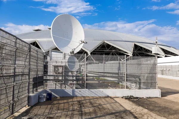 Samara Russia May 2018 Satellite Dish Space Communication Samara Arena — Stock Photo, Image