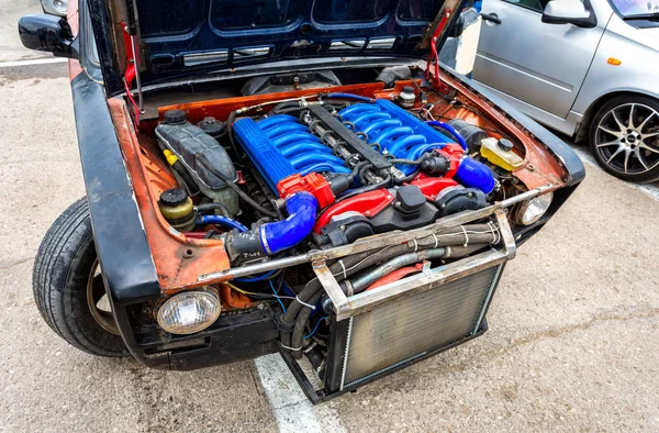 Samara Rusia Mayo 2018 Motor Turbo Sintonizado Bmw Lada Bajo —  Fotos de Stock