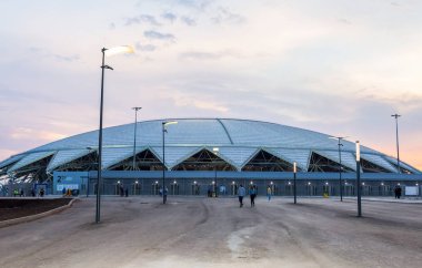 Samara, Rusya - 16 Mayıs 2018: Samara Arena Futbol Stadyumu. Samara - Rusya Federasyonu FIFA Dünya Kupası 2018 yılında hosting şehir