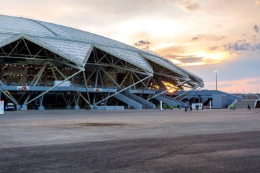 Samara, Rusya - 16 Mayıs 2018: Samara Arena Futbol Stadyumu. Samara - Rusya Federasyonu FIFA Dünya Kupası 2018 yılında hosting şehir