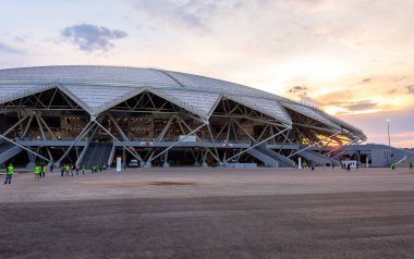 Samara, Rusya - 16 Mayıs 2018: Samara Arena Futbol Stadyumu. Samara - Rusya Federasyonu FIFA Dünya Kupası 2018 yılında hosting şehir