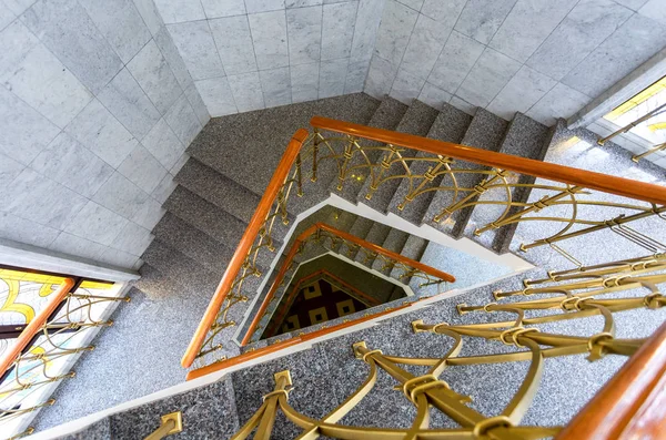 Stone staircase with tracery railing in the Kul Sharif mosque in Kazan, Russia