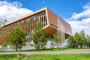 Innopolis, Rusya - 11 Haziran 2018: Modern bina Innopolis Üniversitesi. Innopolis şehir Cumhuriyeti, Tataristan, Rusya Federasyonu