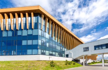 Innopolis, Rusya - 11 Haziran 2018: Modern bina Innopolis Üniversitesi. Innopolis şehir Cumhuriyeti, Tataristan, Rusya Federasyonu