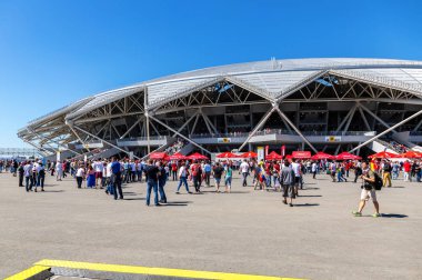 Samara, Rusya - 17 Haziran 2018: Samara Arena Futbol Stadyumu. Samara - Rusya Federasyonu FIFA Dünya Kupası 2018 yılında hosting şehir