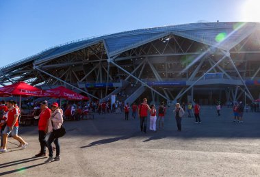Samara, Rusya - 17 Haziran 2018: Samara Arena Futbol Stadyumu. Samara - Rusya Federasyonu FIFA Dünya Kupası 2018 yılında hosting şehir
