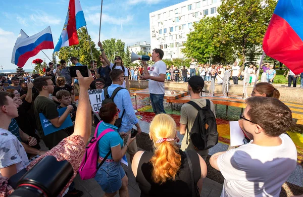 Самара Россия Сентября 2018 Года Протест Оппозиции Против Повышения Пенсионного — стоковое фото