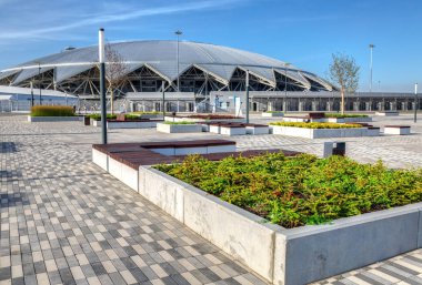 Samara, Rusya - 16 Eylül 2018: Samara Arena Futbol Stadyumu. Samara - Rusya Federasyonu FIFA Dünya Kupası 2018 yılında hosting şehir