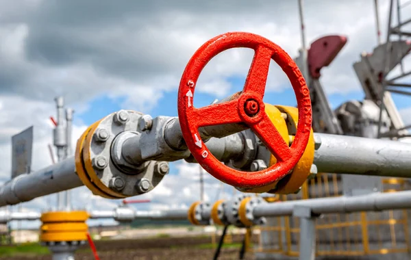 Kazan Ryssland Juni 2018 Pipeline Med Reglerventil Oljeindustrin Utrustning — Stockfoto