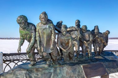 Samara, Rusya - 03 Şubat 2018: Bronz anıt Ilya yer alan Repin'ın 