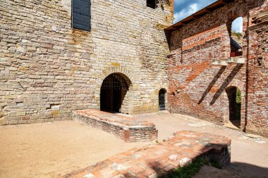 Shlisselburg, Rusya Federasyonu - 8 Ağustos 2018: Tarihsel Oreshek eski bir Rus kale kaledir. Shlisselburg kale St Petersburg, Rusya yakın