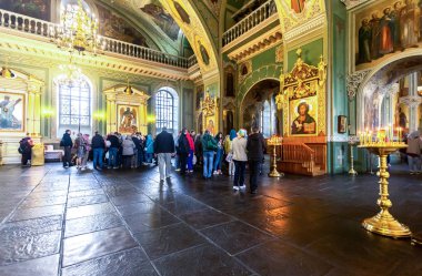 Kazan, Rusya - 10 Haziran 2018: İç Kazan Kremlin, Tataristan duyuru Katedrali