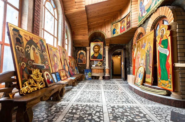 Kazan Rusland Juni 2018 Hall Met Christelijk Orthodoxe Iconen Tempel — Stockfoto