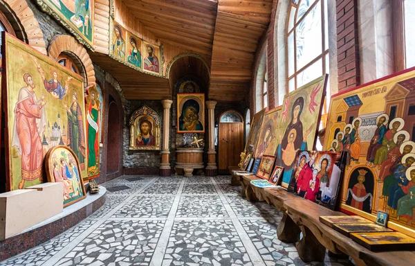 Kazan Russia Giugno 2018 Sala Con Icone Ortodosse Cristiane Nel — Foto Stock