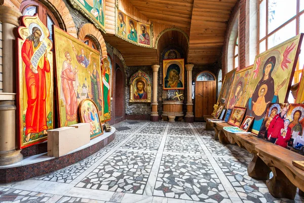 Kazan Rússia Junho 2018 Salão Com Ícones Ortodoxos Cristãos Templo — Fotografia de Stock