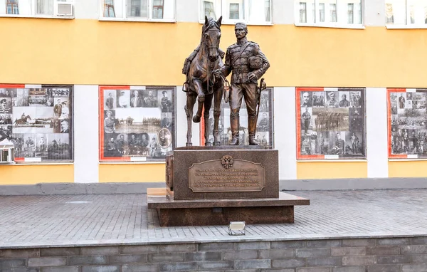 Samara Federacja Rosyjska Września 2018 Pomnik Żołnierzy Hussar Aleksandryjskiego Pułku — Zdjęcie stockowe
