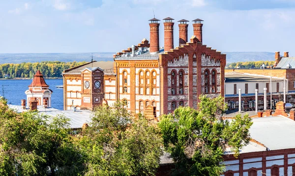 Vue Sur Brasserie Zhiguli Par Temps Ensoleillé Samara Russie Fondée — Photo