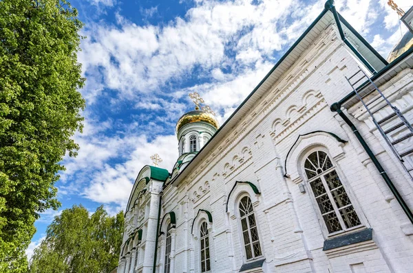Mosteiro Raifa Bogoroditsky Kazan Cúpulas Douradas Catedral Santíssima Trindade — Fotografia de Stock
