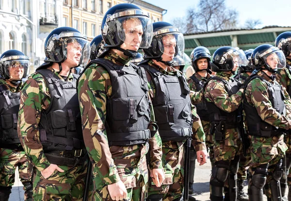 Samara Ryssland Maj 2018 Special Forces Soldater Polisen Opposition Protest — Stockfoto