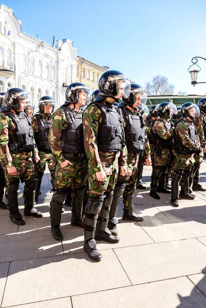 Самара Россия Мая 2018 Года Спецназ Милиции Время Митинга Протеста — стоковое фото