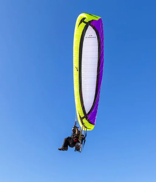 Samara Rusland Januari 2019 Air Sportman Vlieg Paraplane Tegen Blauwe — Stockfoto