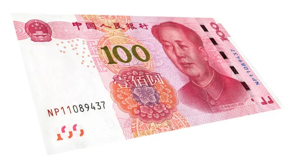 Банкнота 100 Юаней Портретом Мао Цзэдуна Китайская Бумага — стоковое фото