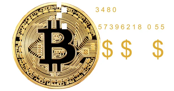 Bitcoin Emas Sebagai Uang Virtual Baru Konsep Bisnis Cryptocurrency Seluruh — Stok Foto
