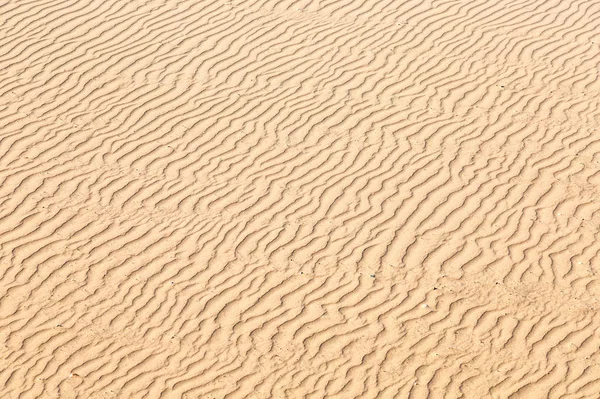 Természetes Textúrák Felület Homokos Strandtól Hullámok Homokban Mint Háttér — Stock Fotó