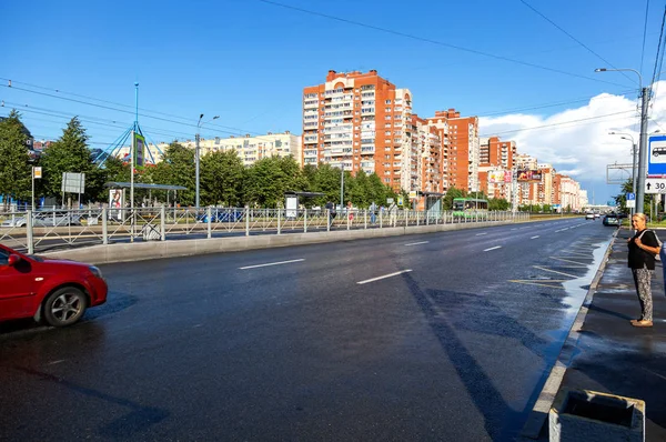 São Petersburgo Rússia Agosto 2018 Vista Rua Savushkin Dia Ensolarado — Fotografia de Stock