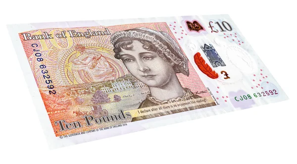 British currency ten pound banknote. Pound is the national currency of Great Britain