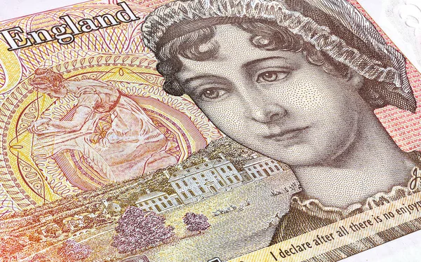 Britská Měna Bankovka Deset Liber Detail Libra Národní Měnou Velké — Stock fotografie