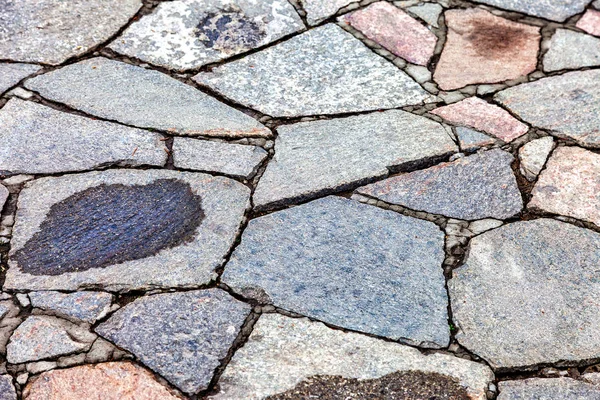 Verwitterte Graue Steinmauer Als Kreative Hintergrundtextur Natursteinmauerwerk Mit Ungleichmäßigen Nähten — Stockfoto