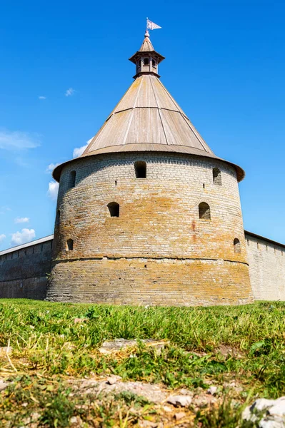 Tornet i gamla ryska medeltida Nöteborg fästning — Stockfoto