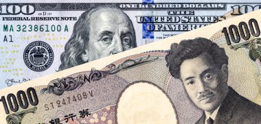 Japon yeni banknot ve Amerikan Doları