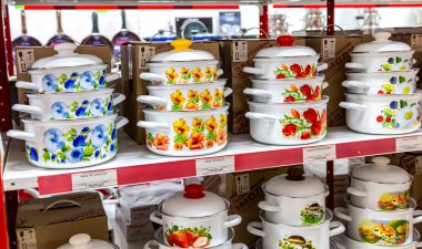 Metal emaye mağaza raf satışa hazır