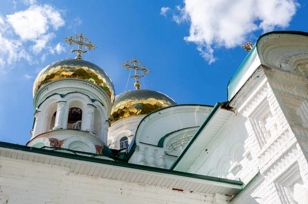 Золотими куполами Свято-Троїцький собор — стокове фото