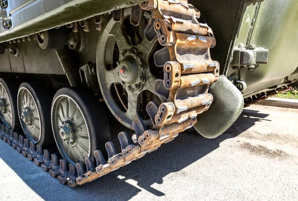 Caterpillar of the Russian armored tank — Stock Photo, Image