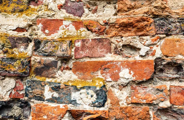 Grunge červenou cihlovou zeď jako texturu pozadí — Stock fotografie