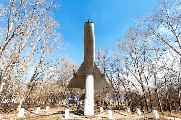 Sukhoi Su-9 uçağı anıtı — Stok fotoğraf