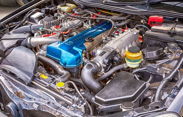Tuned turbo car engine of Toyota vehicle — Stock Photo, Image