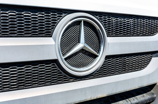 Grille of a Mercedes-Benz truck with the star 