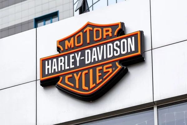 Logotipo de Harley-Davidson Inc. es una motocicleta americana manufactu — Foto de Stock