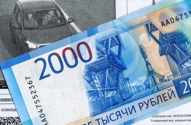 Trafik kurallarını ihlal için para cezası ödenmesi için makbuz