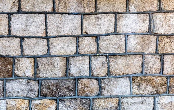 Arka plan doku olarak yıpranmış gri taş duvar — Stok fotoğraf