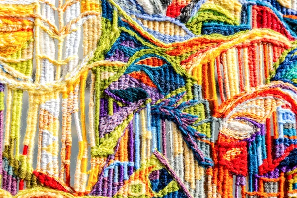 Hilos multicolores de lana textura como fondo — Foto de Stock