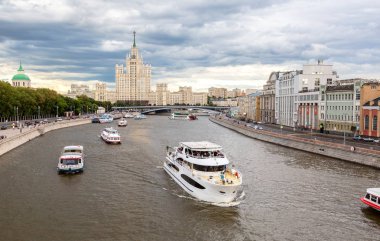 River cruise ships sailing on the Moskva River