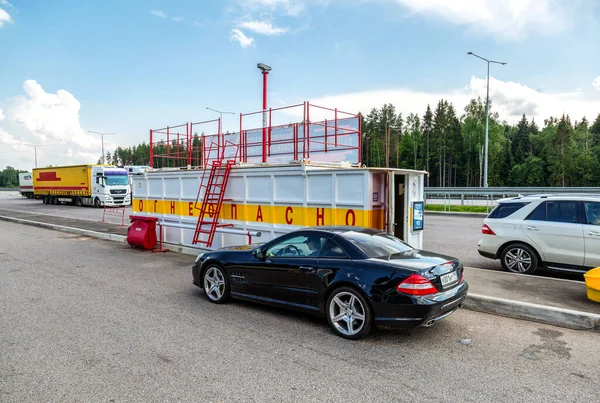 Région Novgorod Russie Juillet 2020 Station Remplissage Conteneurs Route Péage — Photo