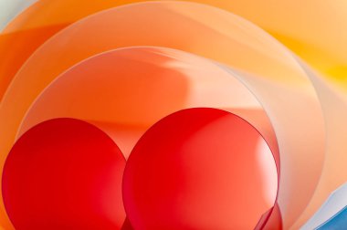 Çok katmanlı yuvarlak renk öğeleri. Arka plan yaratıcı sanat fotoğrafı